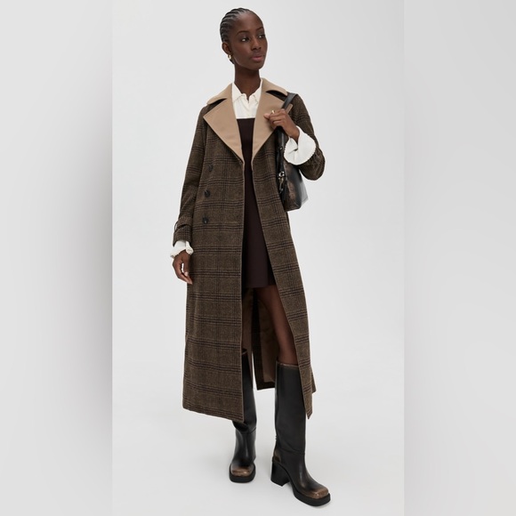 Avec Les Filles Double Layered Trench Coat - Picture 6 of 9